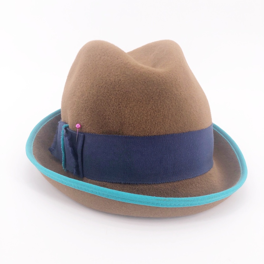 Tracy Watts Perimeter Flash Fedora Brown & Blue